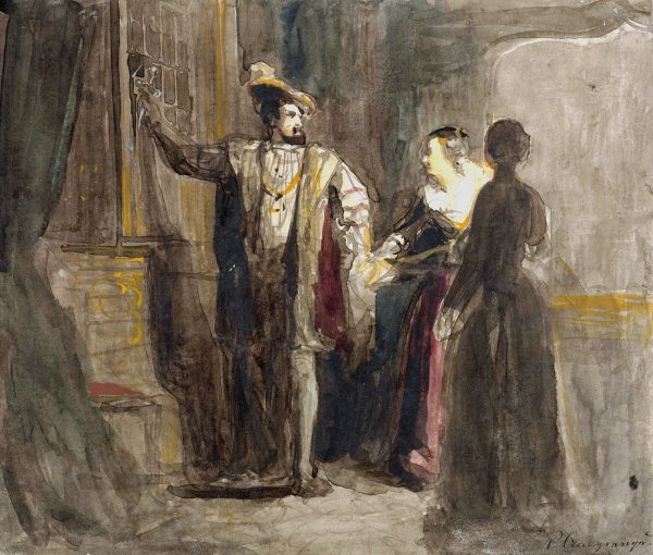 Main Product Photo of Scene uit het leven van koning Frans I van Frankrijk  Painting by Reinier Craeyvanger