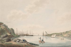 Gezicht op de haven van Curacao by Reinier Frederik Baron Van Raders Oil Painting
