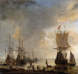 The Ship-yard in Amsterdam by Reinier Nooms Oil Painting