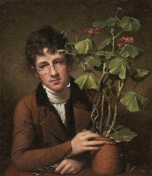Rubens Peale with a Geranium by Rembrandt Peale Oil Painting