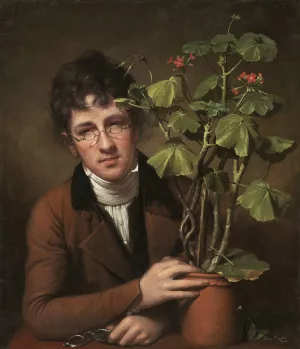 Rubens Peale with a Geranium by Rembrandt Peale Oil Painting