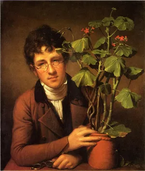 Rubens Peale with a Geranium painting by Rembrandt Peale