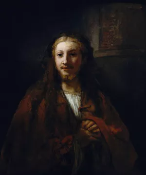 Christ with a Staff Oil painting by Rembrandt Van Rijn (Follower)