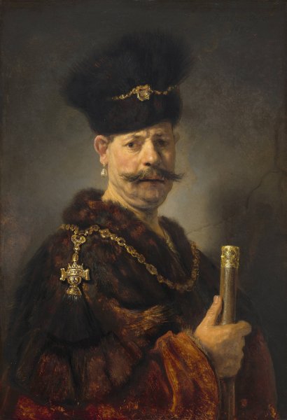 A Polish Nobleman  by Rembrandt Van Rijn - Hand-Painted Oil Painting Reproduction