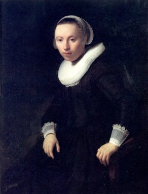 A Portrait of a Young Woman Oil painting by Rembrandt Van Rijn