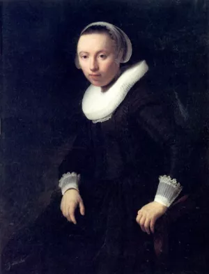 A Portrait of a Young Woman Oil painting by Rembrandt Van Rijn