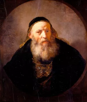 A Rabbi with a Cap by Rembrandt Van Rijn - Oil Painting Reproduction