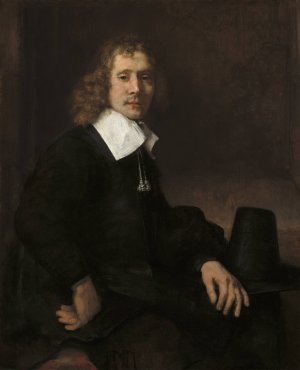 A Young Man Seated at a Table by Rembrandt Van Rijn Oil Painting
