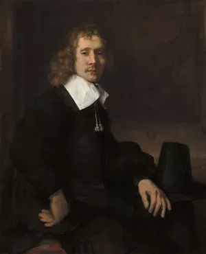 A Young Man Seated at a Table by Rembrandt Van Rijn Oil Painting