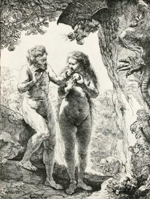 Adam and Eve painting by Rembrandt Van Rijn