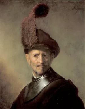 An Officer painting by Rembrandt Van Rijn