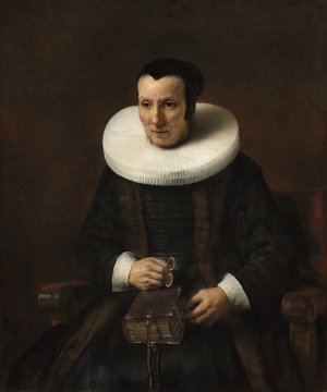 An Old Lady with a Book by Rembrandt Van Rijn Oil Painting