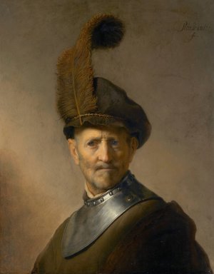 An Old Man in Military Costume by Rembrandt Van Rijn Oil Painting
