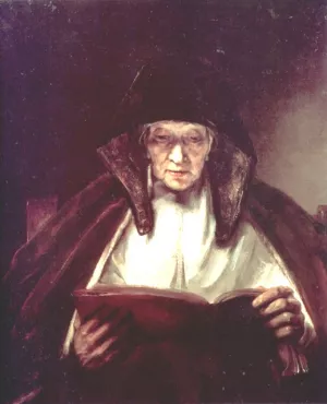 An Old Woman Reading by Rembrandt Van Rijn - Oil Painting Reproduction