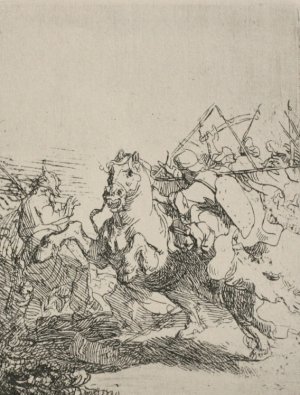 Battle-Piece by Rembrandt Van Rijn Oil Painting