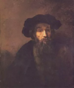 Bearded Man with a Beret by Rembrandt Van Rijn - Oil Painting Reproduction