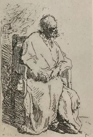 Beggar Sitting in an Elbow Chair Oil painting by Rembrandt Van Rijn