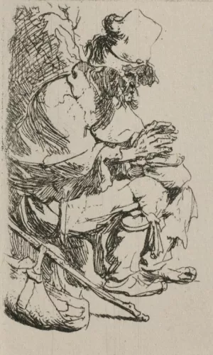 Beggar Warming His Hands painting by Rembrandt Van Rijn