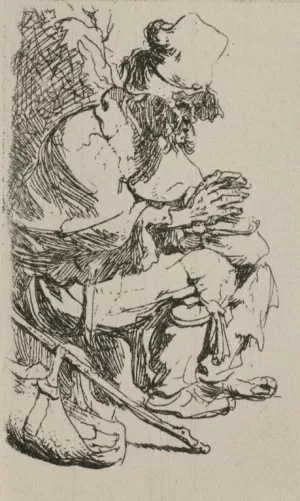 Beggar Warming His Hands Oil painting by Rembrandt Van Rijn