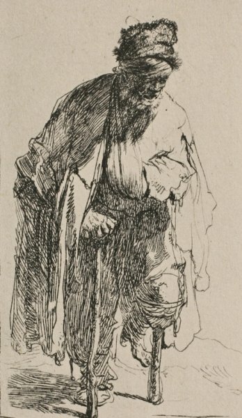 Beggar with a Wooden Leg by Rembrandt Van Rijn - Hand-Painted Oil Painting Reproduction