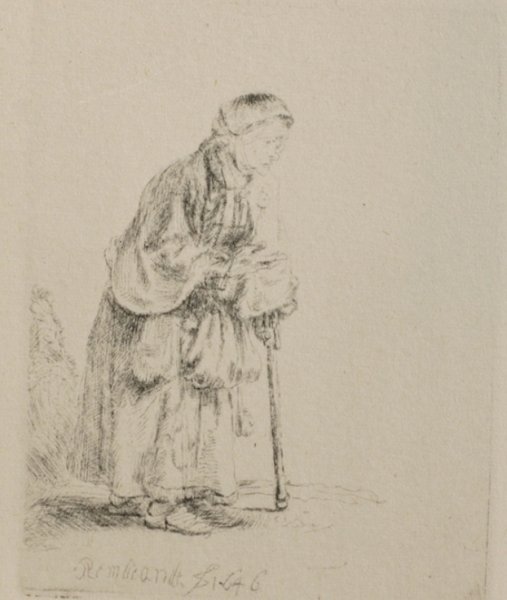 Main Product Photo of Beggar Woman Asking Alms Painting by Rembrandt Van Rijn