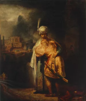 Biblical Scene by Rembrandt Van Rijn Oil Painting