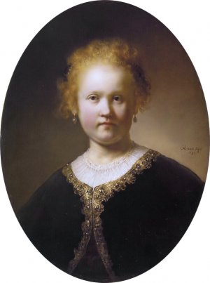 Bust of a Young Woman by Rembrandt Van Rijn Oil Painting