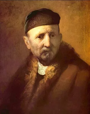 Bust of an Old Man with a Beret by Rembrandt Van Rijn Oil Painting