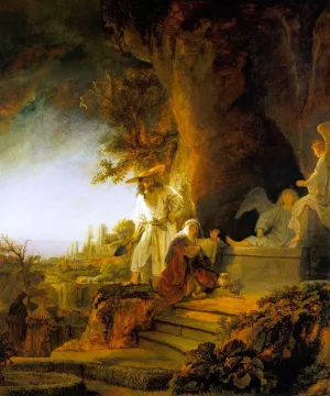 Christ and Saint Mary Magdalene at the Tomb painting by Rembrandt Van Rijn