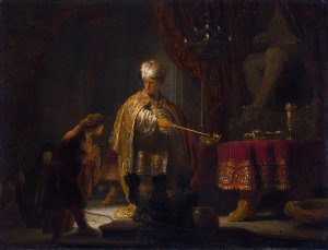 Daniel and Cyrus Before the Idol Bel by Rembrandt Van Rijn Oil Painting