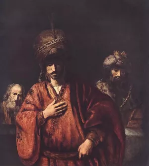 David and Uriah by Rembrandt Van Rijn - Oil Painting Reproduction