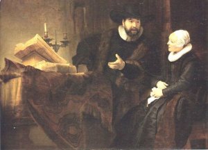 Double Portrait of Cornelisz Claesz Anslo and His Wife by Rembrandt Van Rijn Oil Painting