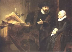 Double Portrait of Cornelisz Claesz Anslo and His Wife by Rembrandt Van Rijn - Oil Painting Reproduction