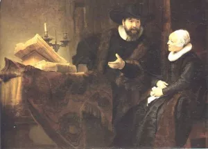 Double Portrait of Cornelisz Claesz Anslo and His Wife Oil painting by Rembrandt Van Rijn
