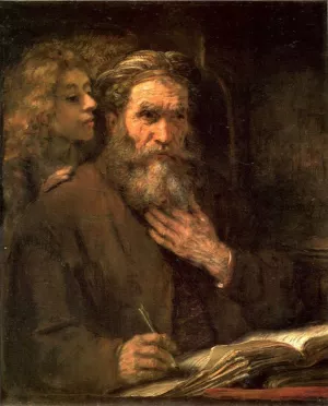 Evangelist Matthew by Rembrandt Van Rijn Oil Painting