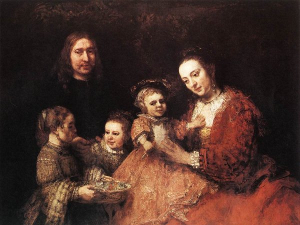 Family Group by Rembrandt Van Rijn - Hand-Painted Oil Painting Reproduction