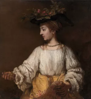 Flora by Rembrandt Van Rijn Oil Painting