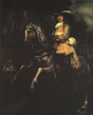 Frederick Rihel on Horseback by Rembrandt Van Rijn - Oil Painting Reproduction