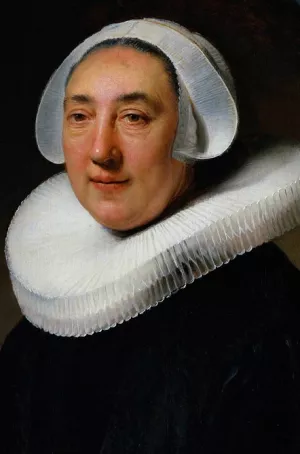 Haesje Jacobsdr Van Cleyburg, Wife of Dirck Jjansz Pesser by Rembrandt Van Rijn - Oil Painting Reproduction