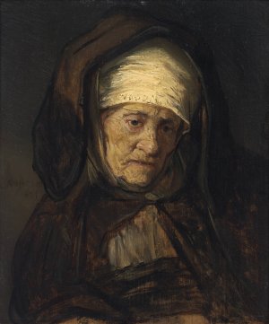 Head of an Aged Woman by Rembrandt Van Rijn Oil Painting