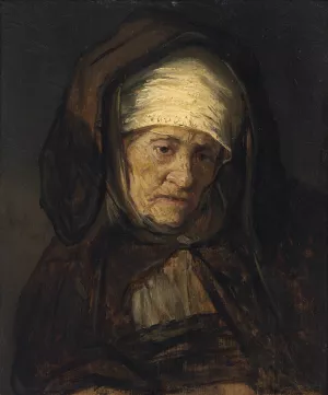 Head of an Aged Woman by Rembrandt Van Rijn Oil Painting