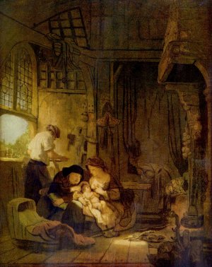 Holy Family II by Rembrandt Van Rijn Oil Painting