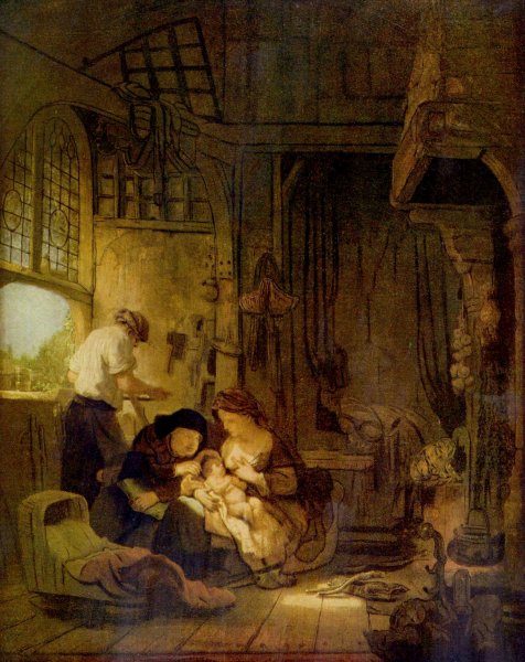 Main Product Photo of Holy Family II Painting by Rembrandt Van Rijn