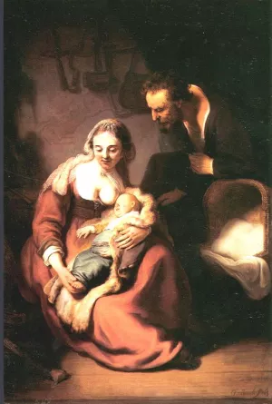 Holy Family by Rembrandt Van Rijn Oil Painting