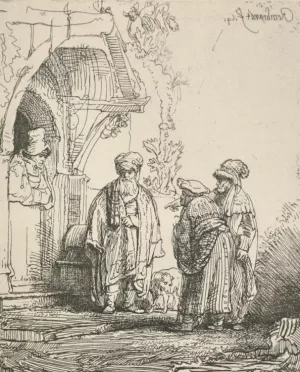 Jacob with Laban Oil painting by Rembrandt Van Rijn