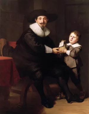 Jean Pellicorne with his son Caspar by Rembrandt Van Rijn Oil Painting