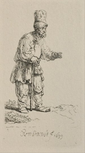 Jew with the High Cap by Rembrandt Van Rijn Oil Painting