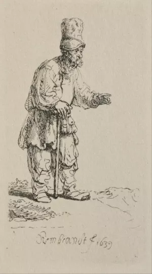 Jew with the High Cap Oil painting by Rembrandt Van Rijn