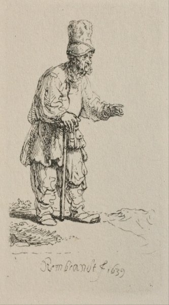 Jew with the High Cap by Rembrandt Van Rijn - Hand-Painted Oil Painting Reproduction