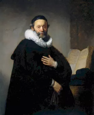 Johannes Wtenbogaert, Remonstrant Minister painting by Rembrandt Van Rijn
